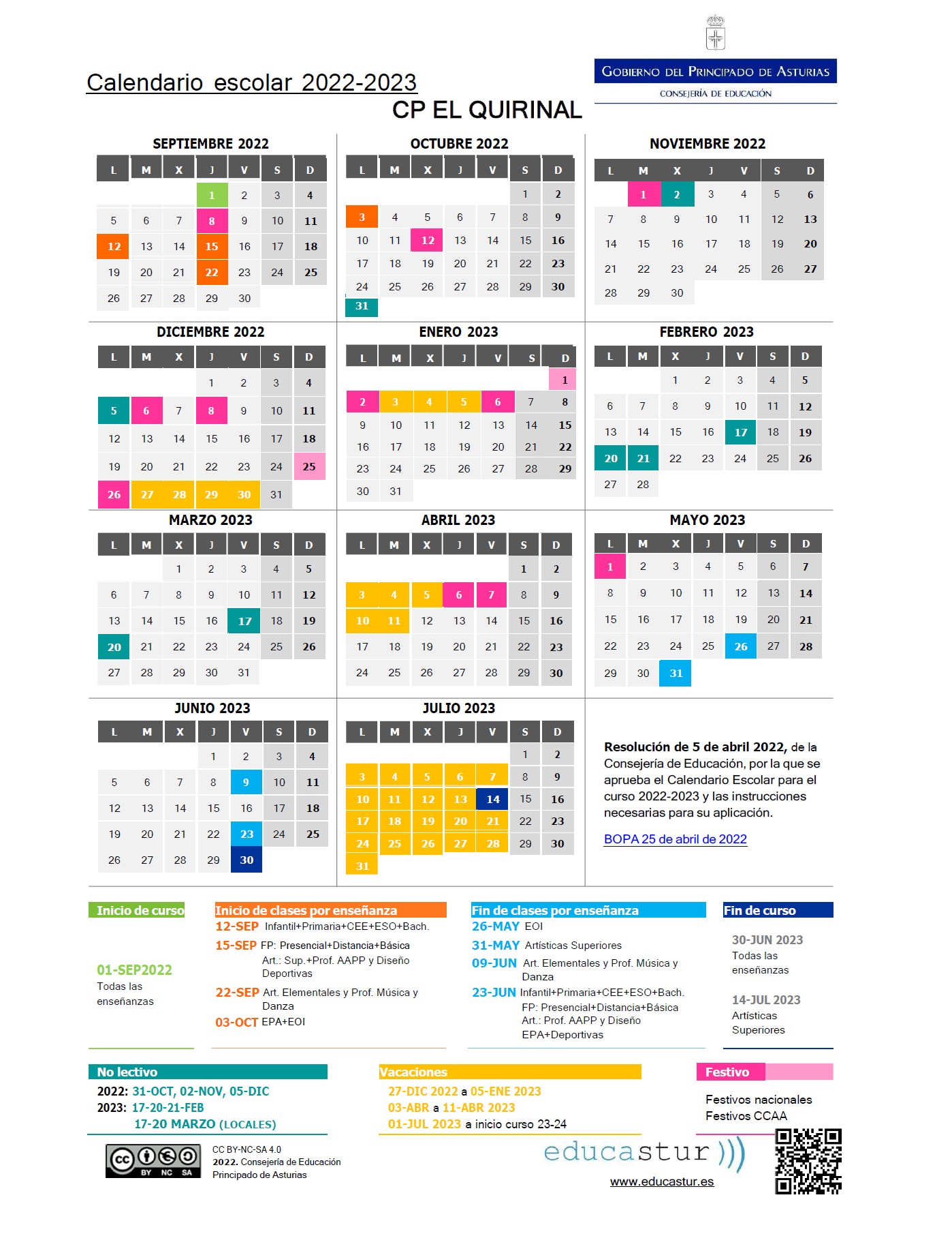 Educastur Calendario Escolar 2023 24 IMAGESEE
