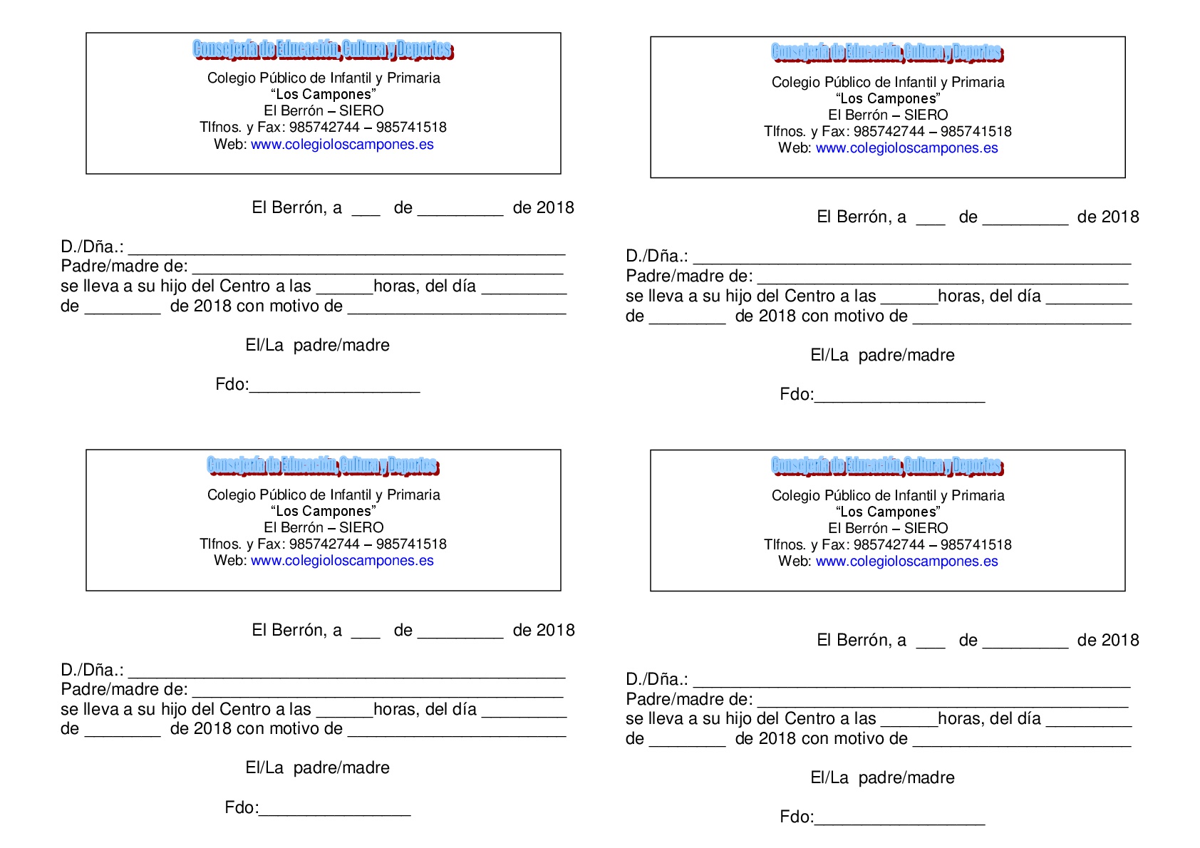 salida de alumnos del centro