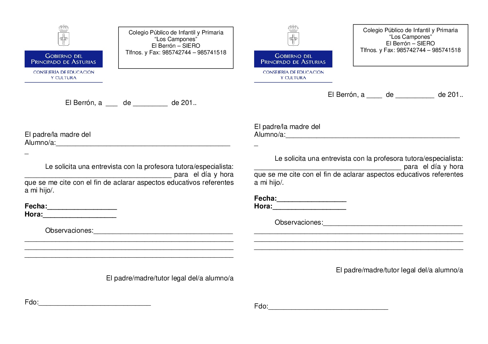 Solicitud entrevista