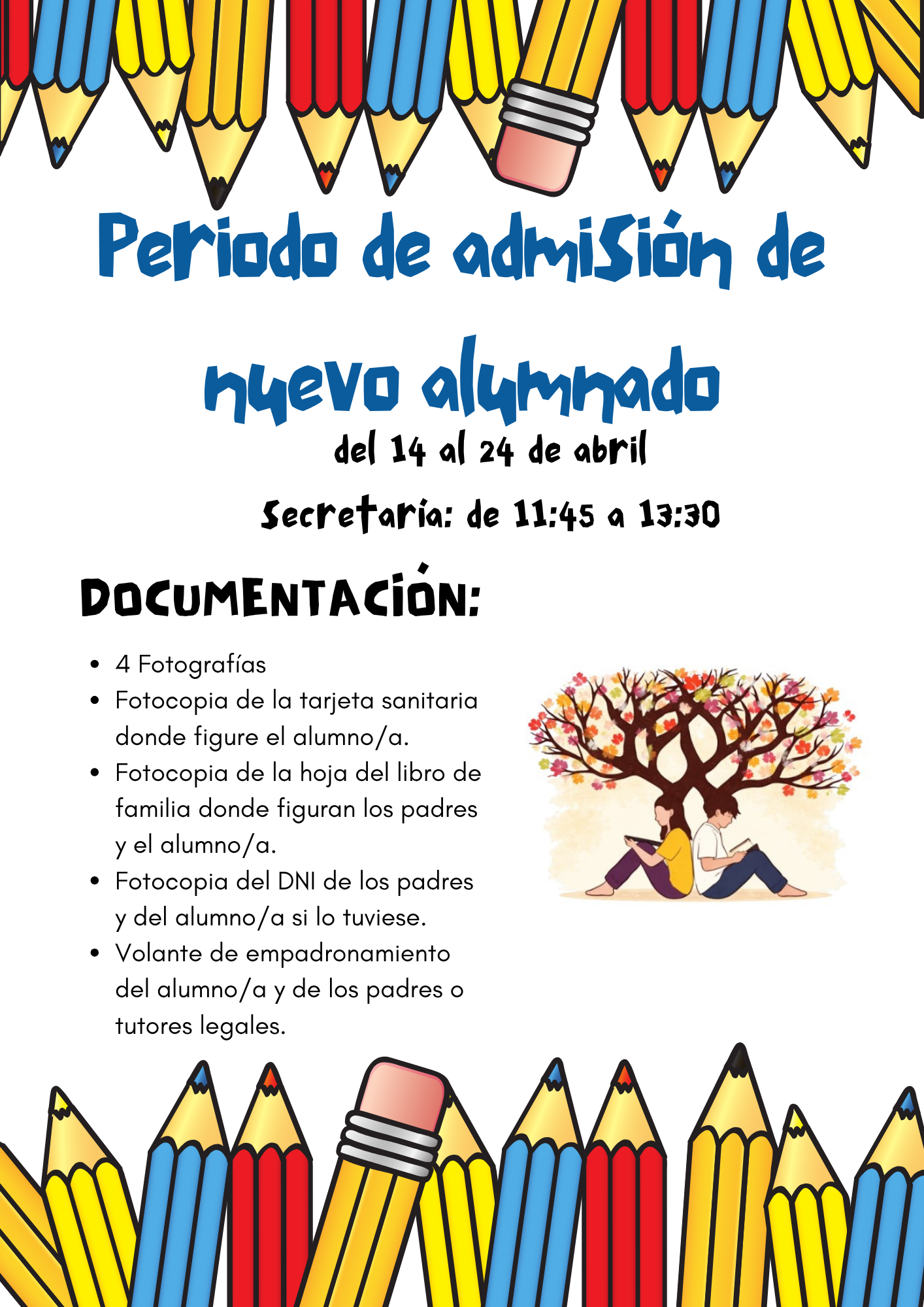 ADMISIÓN DE NUEVO ALUMNADO 2026