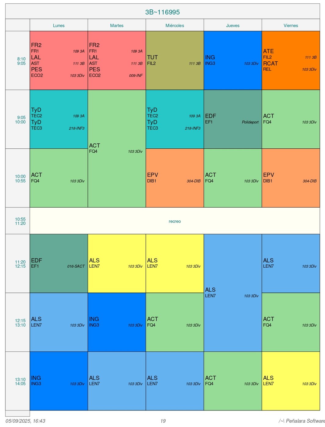 Horario Grupo 3º B - Diversificación