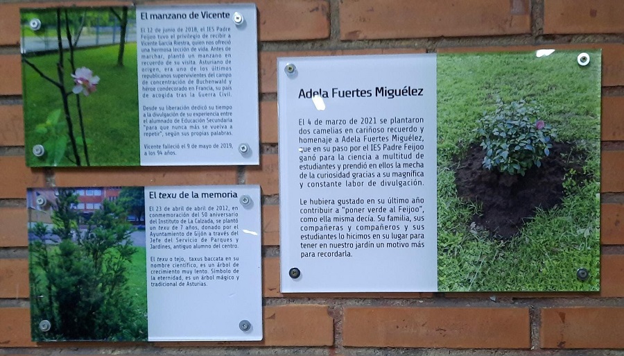 Placa en honor de Adela Fuertes