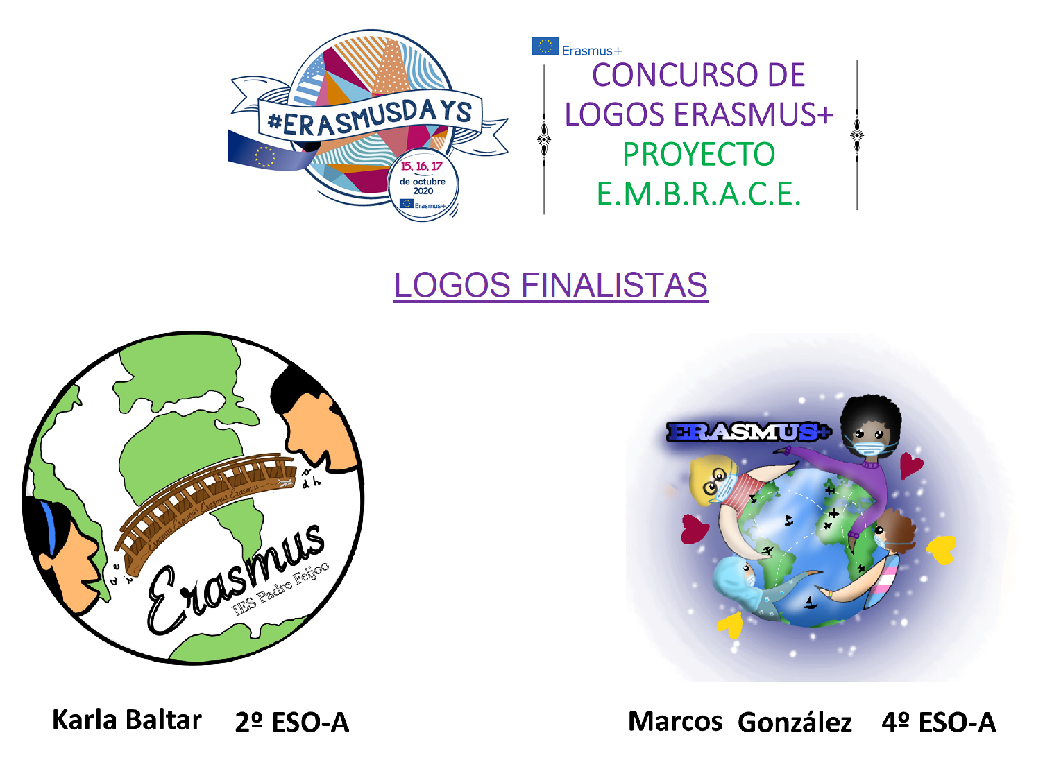 Erasmus EMBRACE logos finalistas