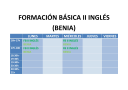 Inglés Benia de Onís - Formación Básica II - 
