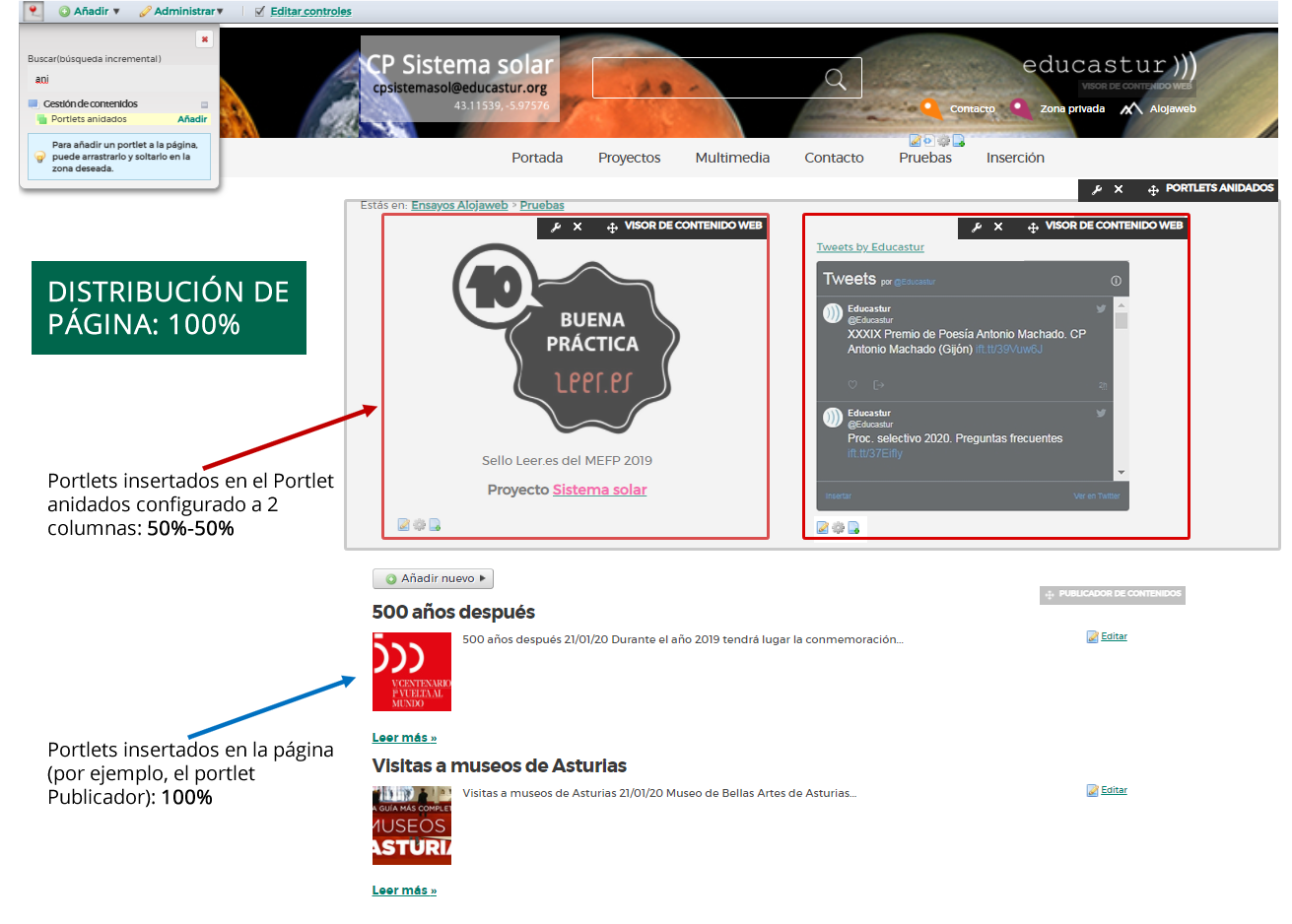AYUDA. Portlets anidados AYUDA. Portlets anidados