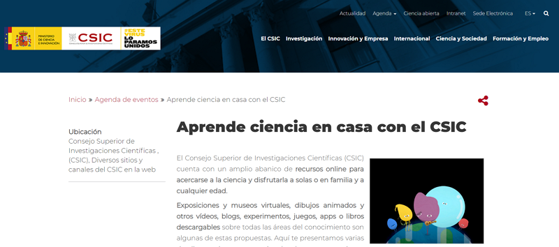 Aprende ciencia en casa con el CSIC Aprende ciencia en casa con el CSIC