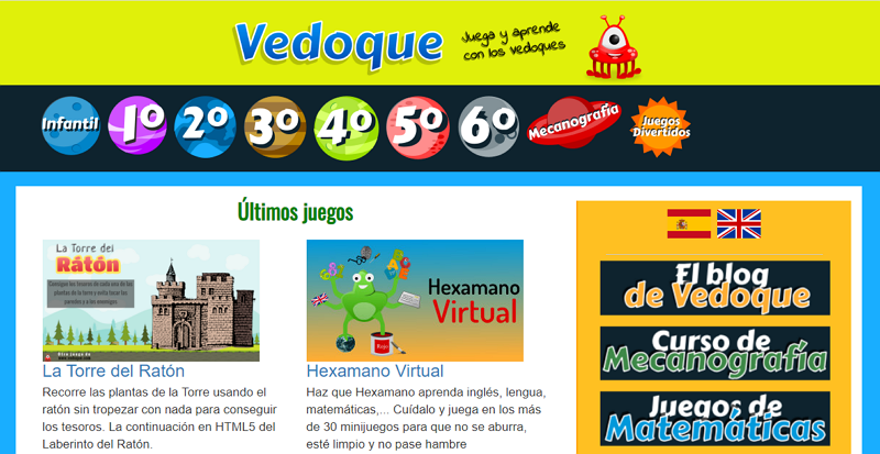 VEDOQUE. Web de recursos para Infantil y Primaria (gamificación)