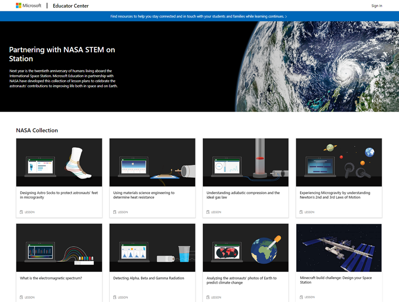 Microsoft Educator Centre. Colección NASA Microsoft Educator Centre. Colección NASA