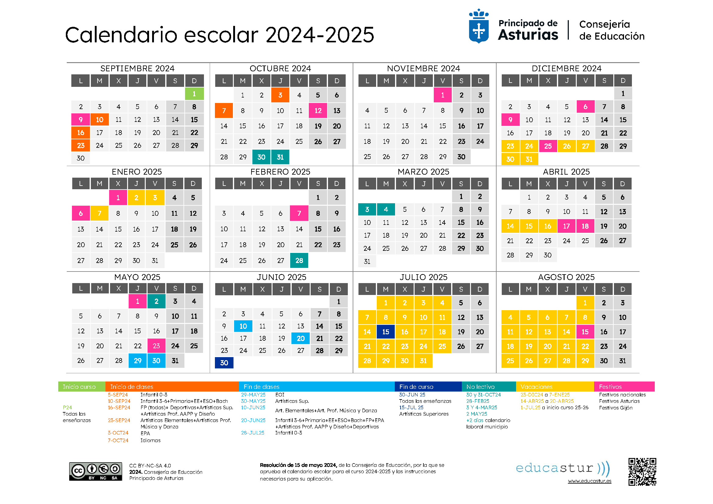 Calendario Escolar 24 - 25