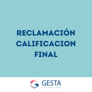 Reclamación calificación final